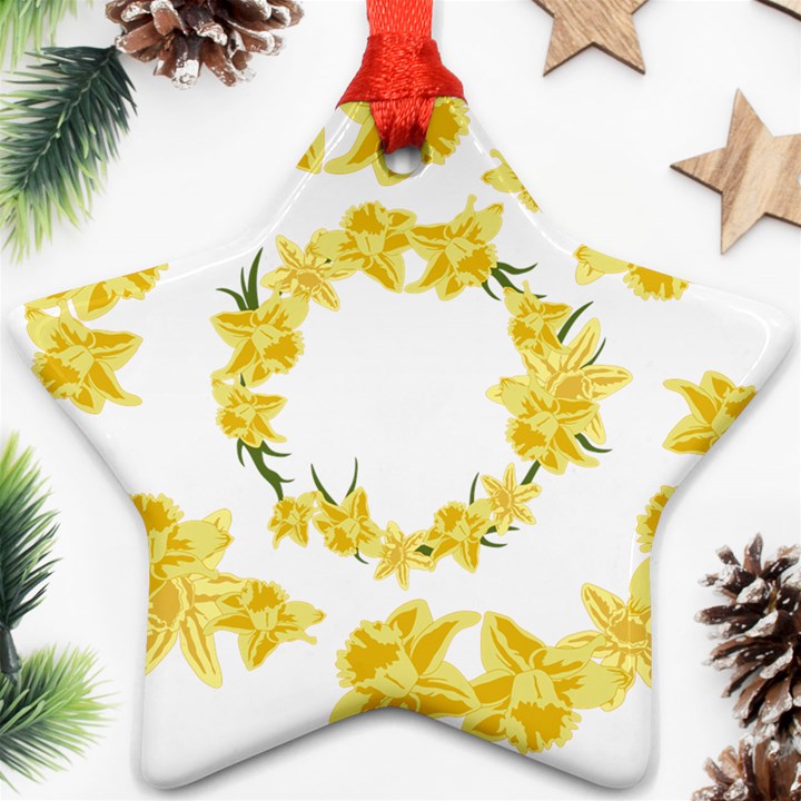 Daffodils Illustration  Ornament (Star) 