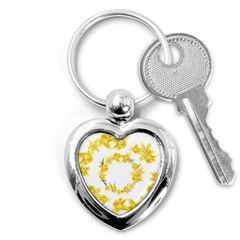 Daffodils Illustration  Key Chains (heart) 