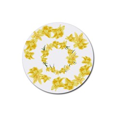 Daffodils Illustration  Rubber Coaster (round)  by vanessagf