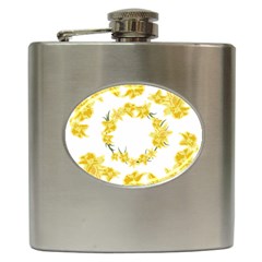 Daffodils Illustration  Hip Flask (6 Oz) by vanessagf