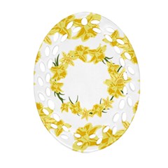 Daffodils Illustration  Oval Filigree Ornament (2-side)  by vanessagf