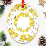 Daffodils Illustration  Oval Filigree Ornament (2-Side)  Back