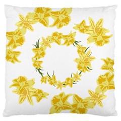 Daffodils Illustration  Large Cushion Case (one Side) by vanessagf