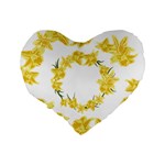 Daffodils Illustration  Standard 16  Premium Heart Shape Cushions Back