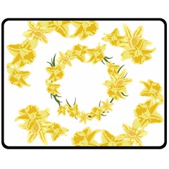 Daffodils Illustration  Double Sided Fleece Blanket (medium)  by vanessagf