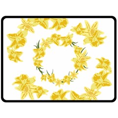 Daffodils Illustration  Double Sided Fleece Blanket (large) 