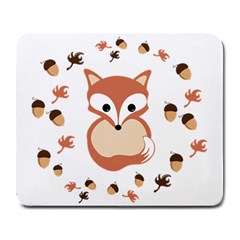 Fox In Autumn Large Mousepads by vanessagf