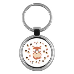 Fox In Autumn Key Chains (round) 