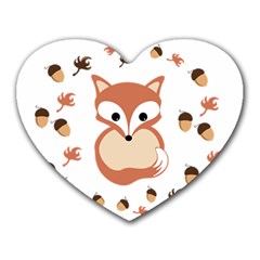 Fox In Autumn Heart Mousepads by vanessagf