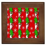 Christmas tree pattern - red Framed Tiles Front