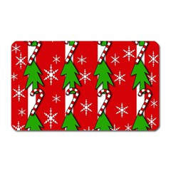 Christmas Tree Pattern - Red Magnet (rectangular)