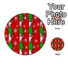 Christmas Tree Pattern - Red Multi-purpose Cards (round)  by Valentinaart