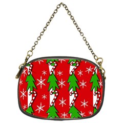 Christmas Tree Pattern - Red Chain Purses (one Side)  by Valentinaart