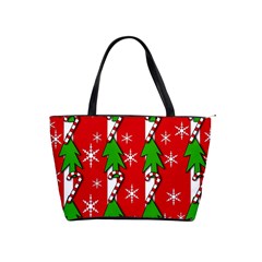 Christmas Tree Pattern - Red Shoulder Handbags by Valentinaart