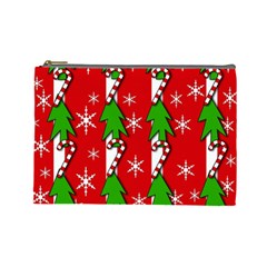 Christmas Tree Pattern - Red Cosmetic Bag (large)  by Valentinaart