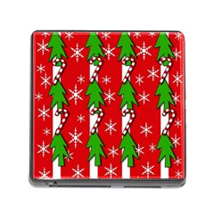 Christmas Tree Pattern - Red Memory Card Reader (square) by Valentinaart