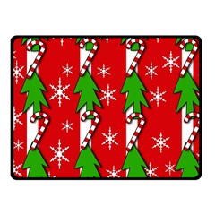 Christmas Tree Pattern - Red Fleece Blanket (small) by Valentinaart