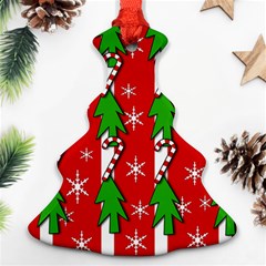 Christmas Tree Pattern - Red Ornament (christmas Tree) by Valentinaart