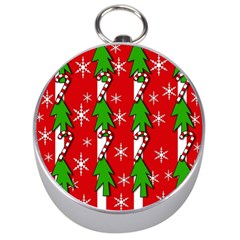 Christmas Tree Pattern - Red Silver Compasses by Valentinaart