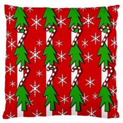 Christmas Tree Pattern - Red Standard Flano Cushion Case (two Sides) by Valentinaart