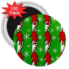 Christmas Pattern - Green 3  Magnets (100 Pack) by Valentinaart