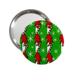 Christmas Pattern - Green 2 25  Handbag Mirrors by Valentinaart