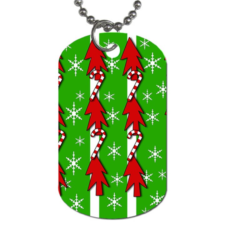 Christmas pattern - green Dog Tag (Two Sides)