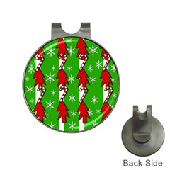 Christmas Pattern - Green Hat Clips With Golf Markers by Valentinaart