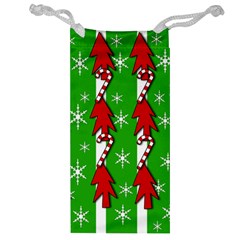 Christmas Pattern - Green Jewelry Bags by Valentinaart