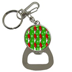 Christmas Pattern - Green Bottle Opener Key Chains by Valentinaart