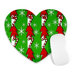 Christmas Pattern - Green Heart Mousepads by Valentinaart