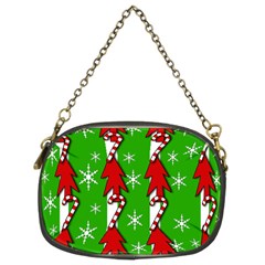 Christmas Pattern - Green Chain Purses (two Sides)  by Valentinaart