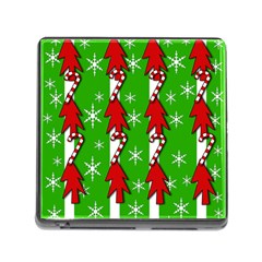 Christmas Pattern - Green Memory Card Reader (square) by Valentinaart