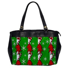 Christmas Pattern - Green Office Handbags by Valentinaart