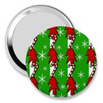 Christmas pattern - green 3  Handbag Mirrors Front