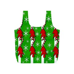 Christmas Pattern - Green Full Print Recycle Bags (s)  by Valentinaart