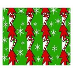 Christmas Pattern - Green Double Sided Flano Blanket (small) 