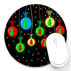 Christmas Balls Round Mousepads by Valentinaart