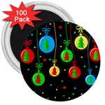 Christmas balls 3  Magnets (100 pack) Front