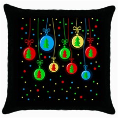 Christmas Balls Throw Pillow Case (black) by Valentinaart