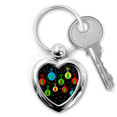 Christmas Balls Key Chains (heart)  by Valentinaart