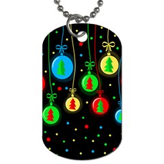 Christmas Balls Dog Tag (one Side) by Valentinaart