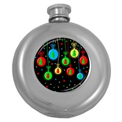 Christmas Balls Round Hip Flask (5 Oz)