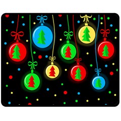 Christmas Balls Double Sided Fleece Blanket (medium)  by Valentinaart