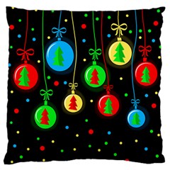 Christmas Balls Large Flano Cushion Case (one Side) by Valentinaart