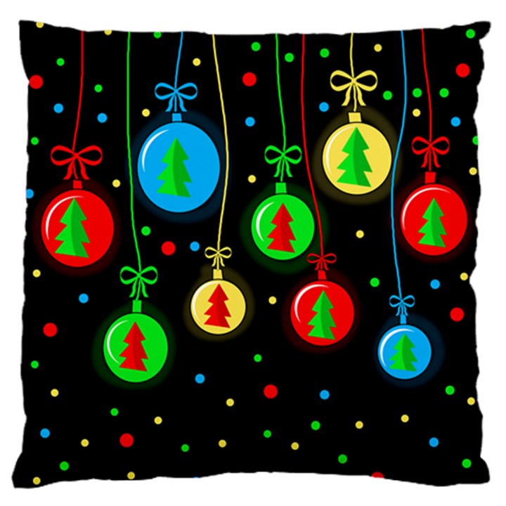 Christmas balls Large Flano Cushion Case (One Side)