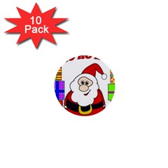 Santa Claus Pattern - Transparent 1  Mini Buttons (10 Pack)  by Valentinaart