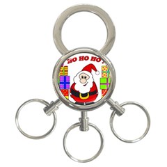 Santa Claus Pattern - Transparent 3-ring Key Chains by Valentinaart