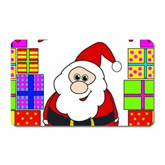 Santa Claus Pattern - Transparent Magnet (rectangular) by Valentinaart