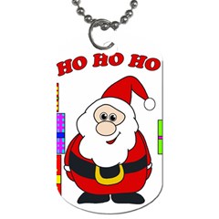 Santa Claus Pattern - Transparent Dog Tag (two Sides) by Valentinaart